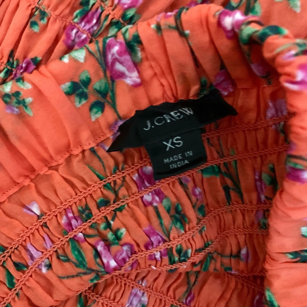 J. Crew Smocked Maxi Skirt in Coral Floral - Picture 6 of 9